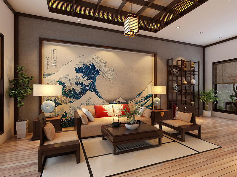 Các chi tiết thiết kế và nội thất trong phòng đều mang phong cách Nhật Bản truyền thống