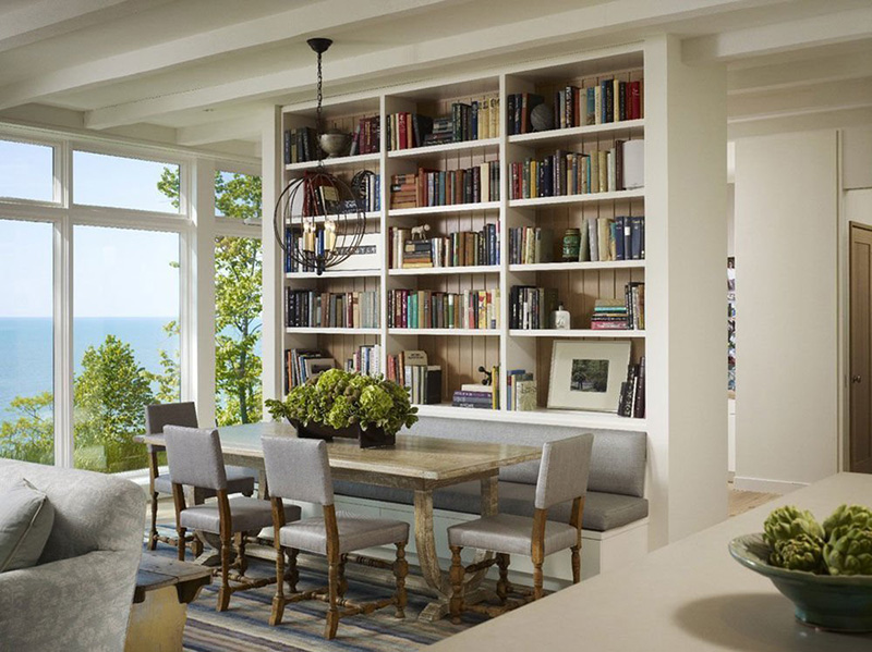 Phòng đọc sách mang thiết kế mở với không gian phòng khách